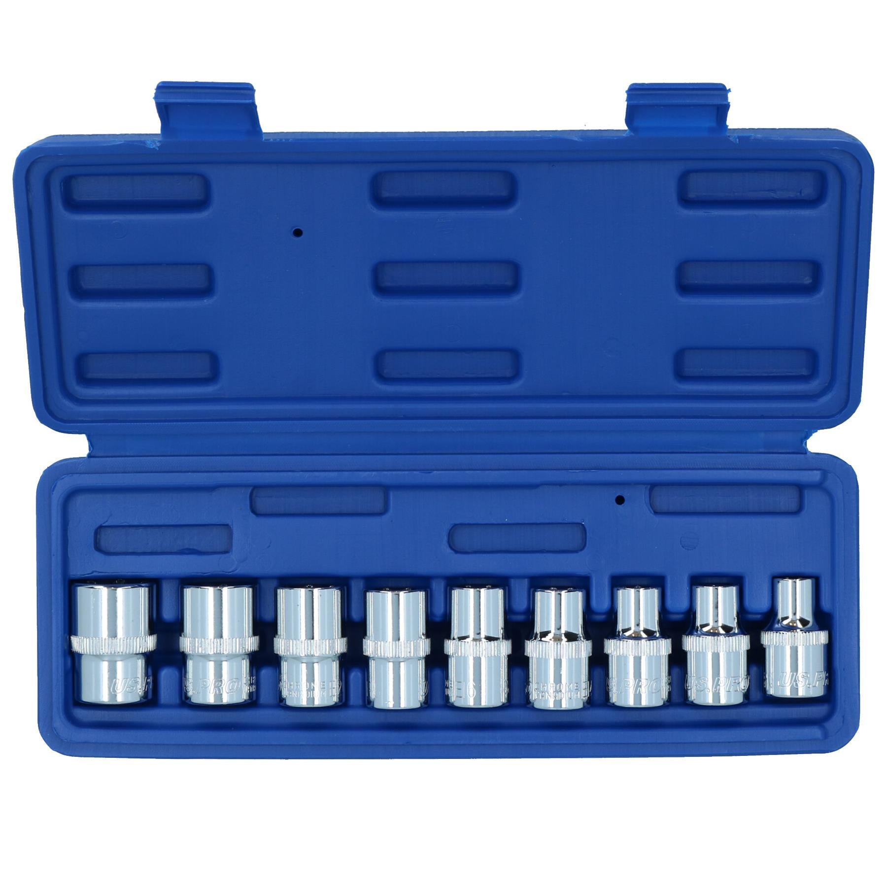1/2" Drive Straight Ratchet + Female Torx Star E sockets E10 – E24 10pc Set