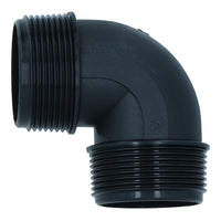 Polypropylene PP 1-1/2in BSP Male x Male Threaded 90° Elbow Connector