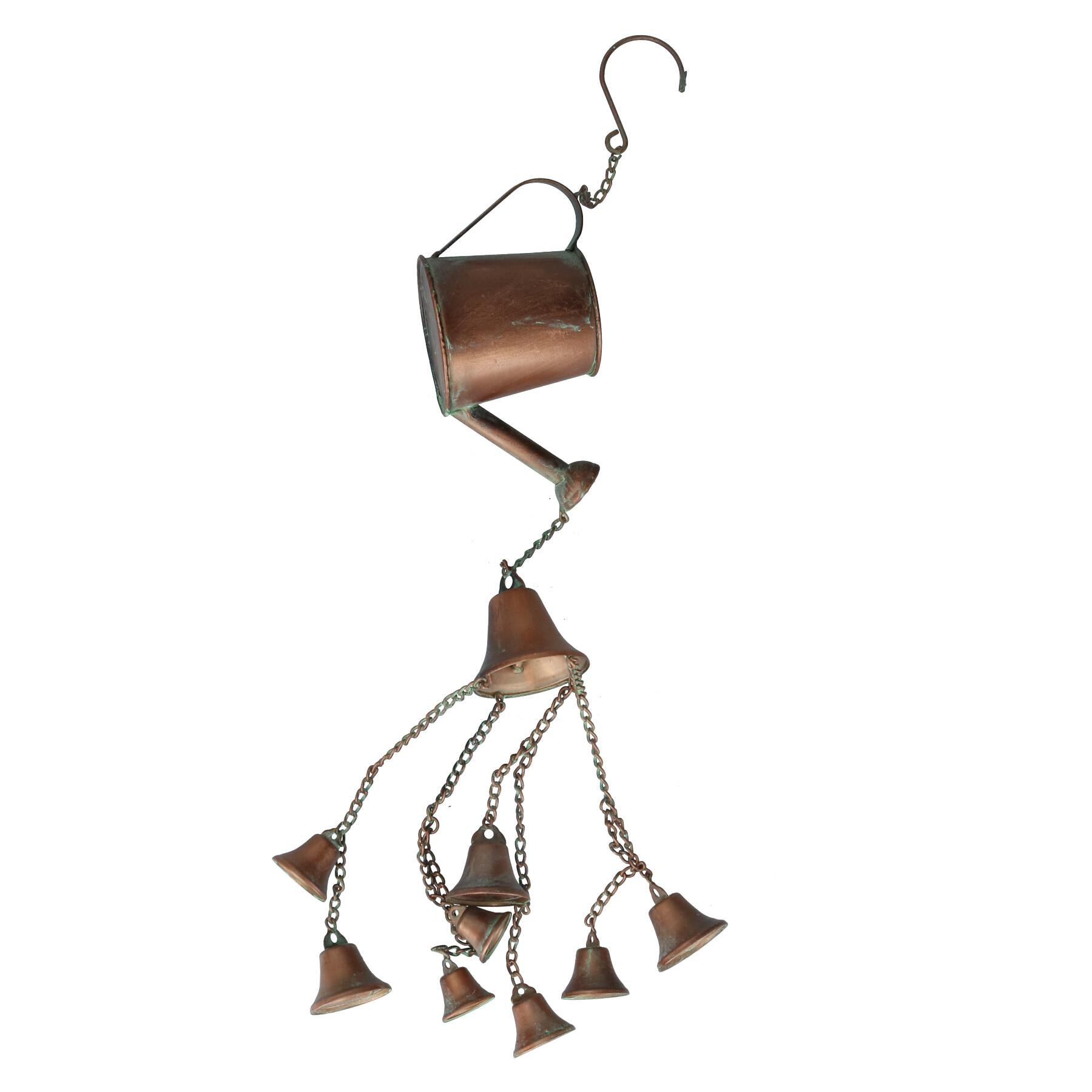 Watering Can Wind Chime Bell Hanging Garden Yard Ornament Decoration Metal