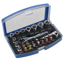 31-teiliges metrisches Steckschlüssel- und Zubehör-Schraubendreherbit-Set mit 1/4-Zoll-Antrieb, 4–13 mm