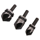 3pc Tapered Countersink Drill Bits Deburring Tools Hole Bore 1/2" 5/8" + 3/4"