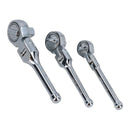 Socket Ratchet Angled Offset Flexi Head 3pc 1/4 3/8 & 1/2 drive TE219