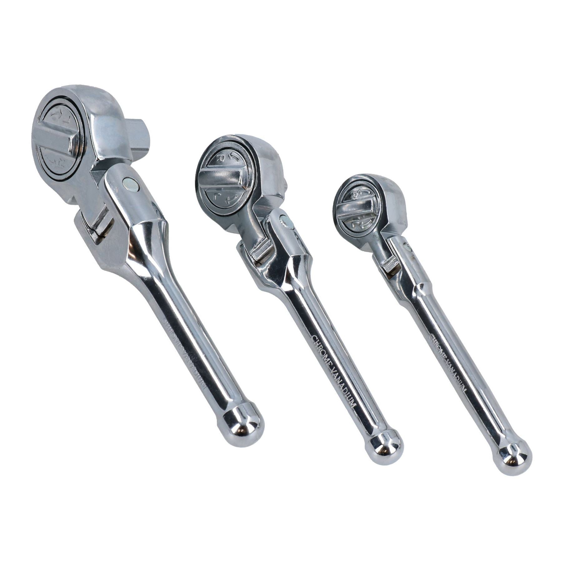 Socket Ratchet Angled Offset Flexi Head 3pc 1/4 3/8 & 1/2 drive TE219