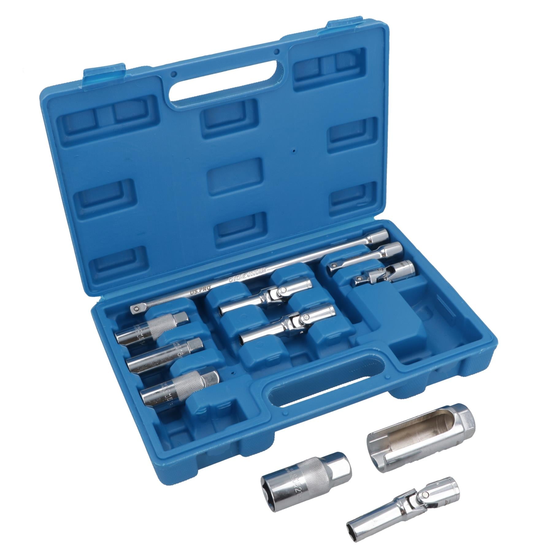 3/8" Drive Glow Spark Plug And Sensor Socket Set Glowplug Sparkplug 11pc