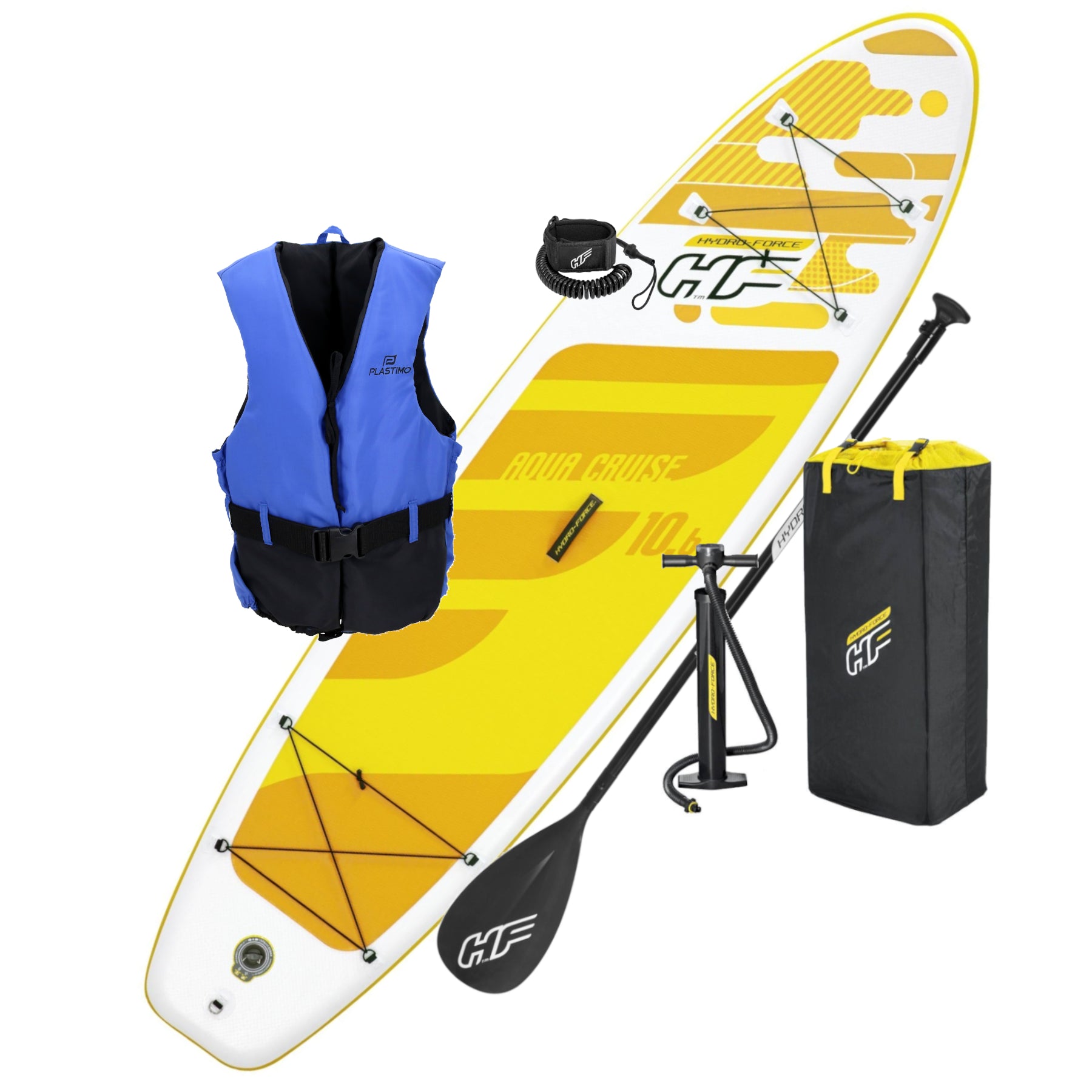 10ft 6" Stand Up Paddle Board 4.75" Hydro Force Aqua Cruise Tech SUP Set