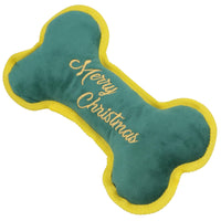 2PK Dog Christmas Gift Merry Christmas Bone Plush Play Toy Xmas Dog Present