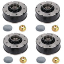 4pk 200 x 50mm Brake Drums & Bearings for Ifor Williams Trailer 5 Stud 6.5" PCD