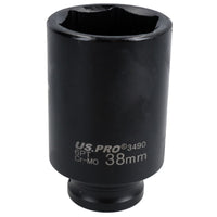 38mm Metric 1/2” Drive Deep Rear Hub Axle Nut Socket 6 Sided Single-Hex