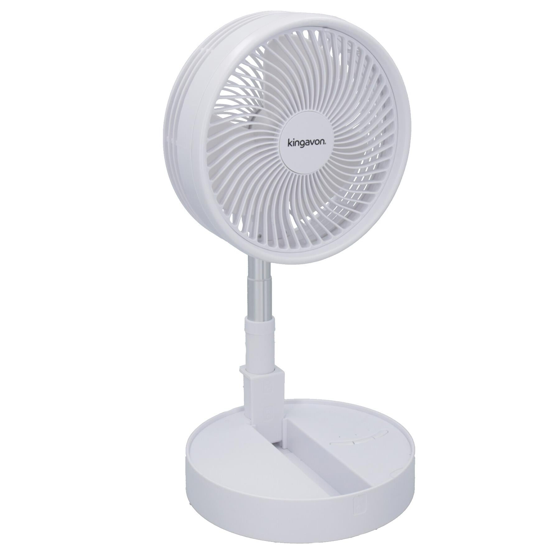 Ventilateur pliable télescopique sans fil Refroidisseur portable 93 – 975 mm Blanc