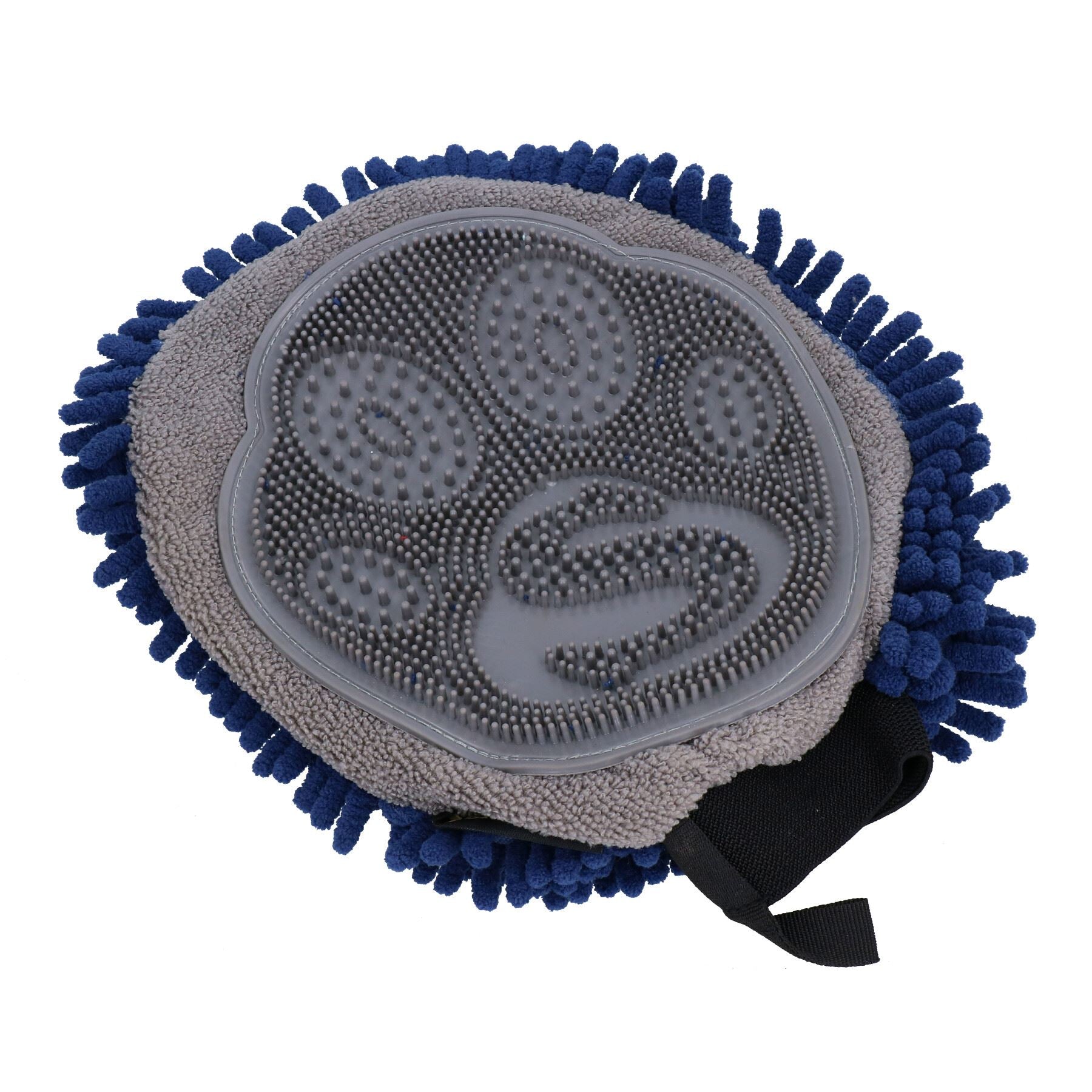 Blue 2 in 1 Noodle Drying Grooming Mitt One Size Fits All Muddy Wet Dog Puppy