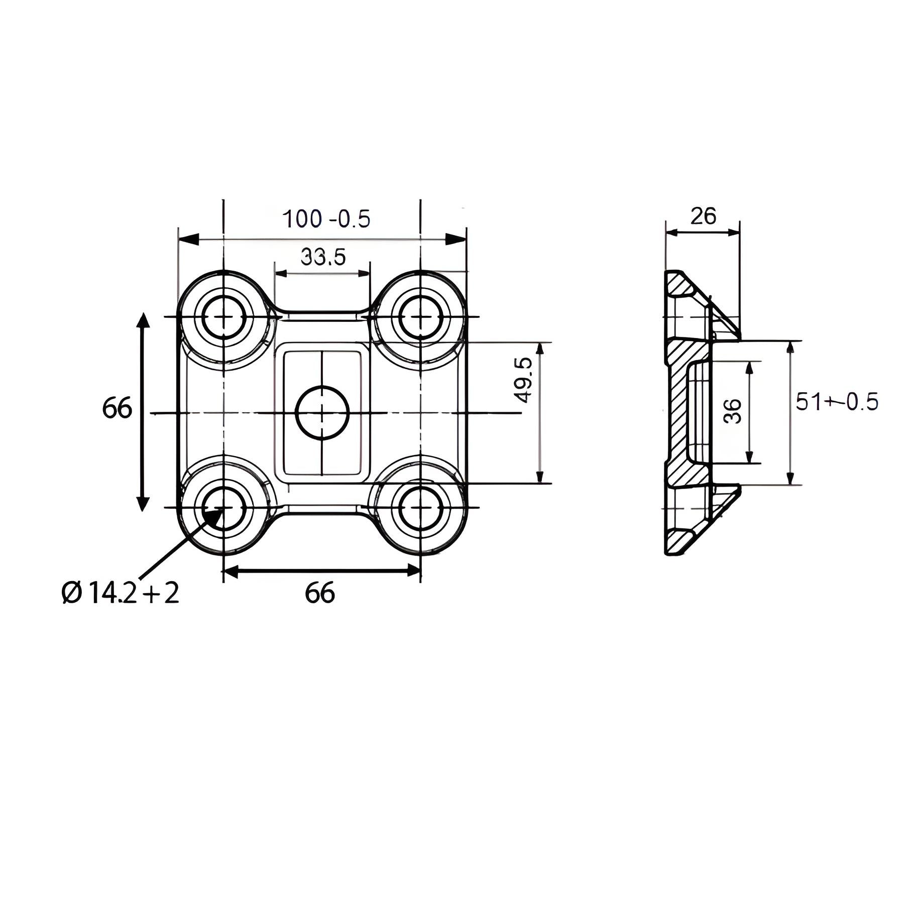 4 boulons en U et 2 plaques de base pour ressort à lames paraboliques doubles Ifor Williams 115 x 53 mm
