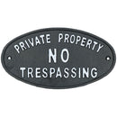 Private Property No Trespassing Cast Iron Sign Plaque Door Wall House Gate Post