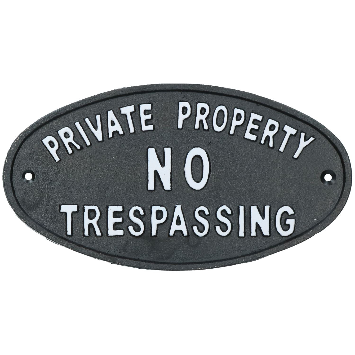 Private Property No Trespassing Cast Iron Sign Plaque Door Wall House Gate Post