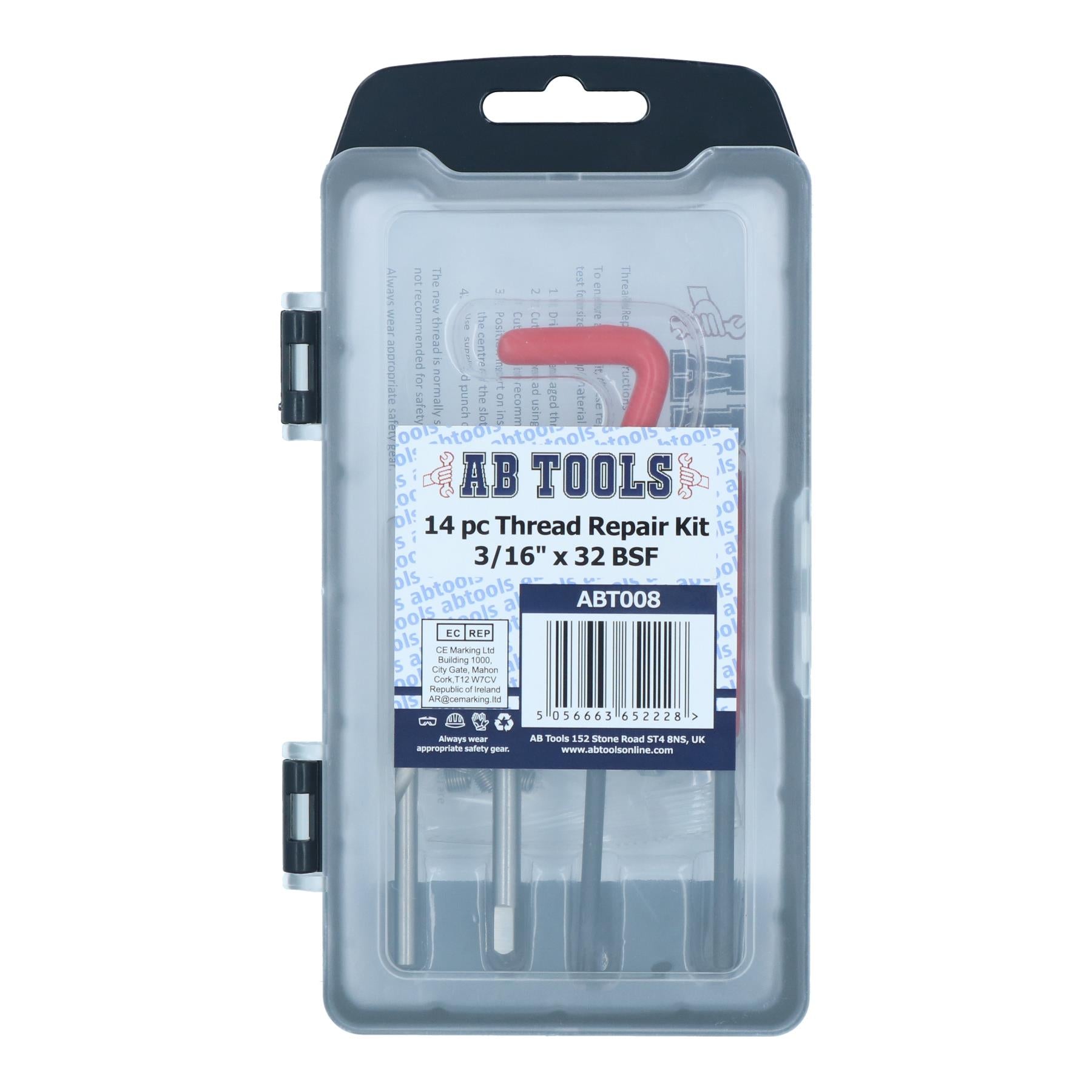 3/16” x 32 BSF Thread Repair Cutter Kit Helicoil Set for Damaged Threads 14pc