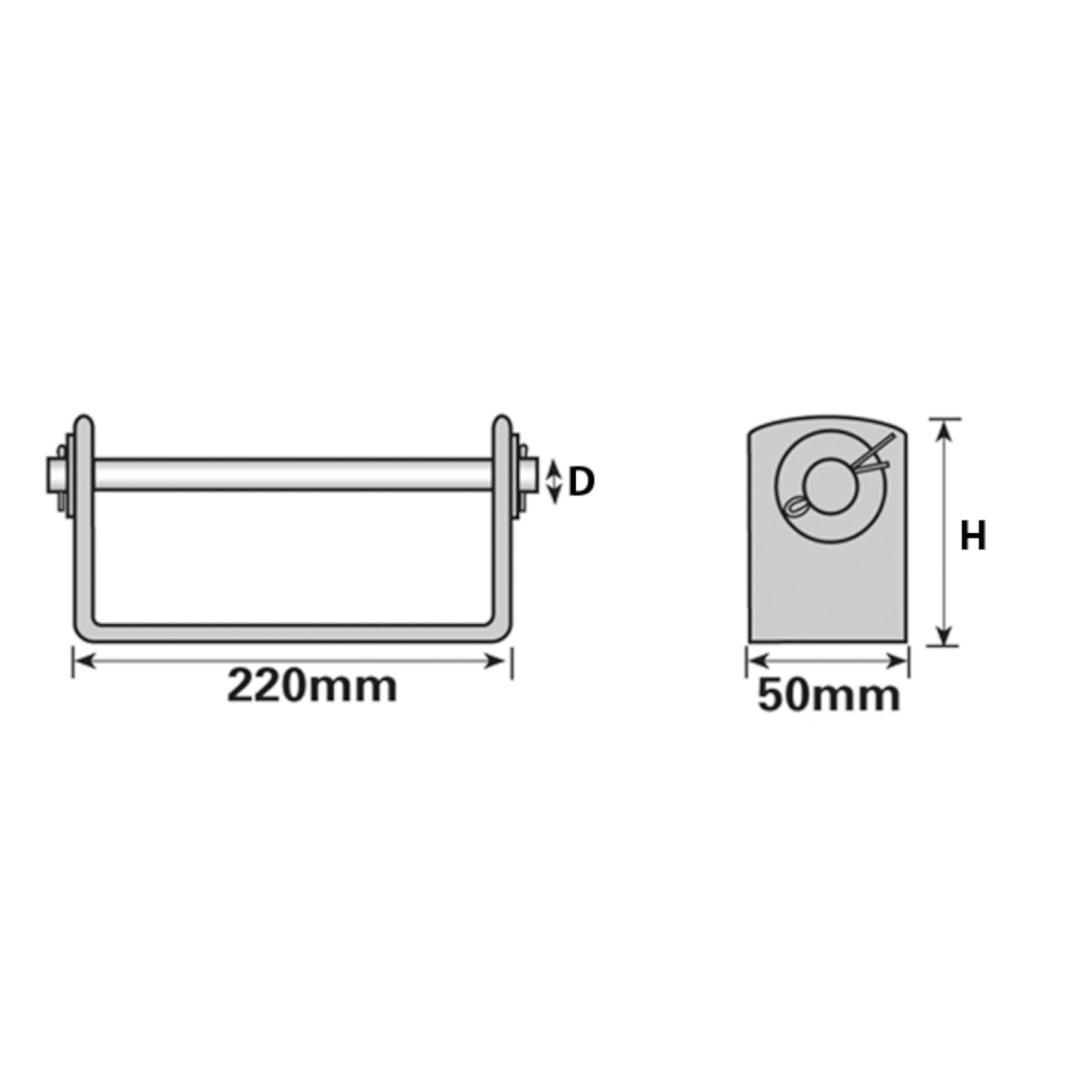 Quille de remorque pour bateau, jet ski, canot, rouleau en V et support, axe de 19 mm, UBR24UBR25