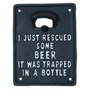Trapped In a Bottle Opener Beer Cast Iron Sign Gift Garage Shed Bar Man Cave