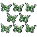 Set of 8 Green Small Metal Butterflies Garden/Home Wall Art Ornament