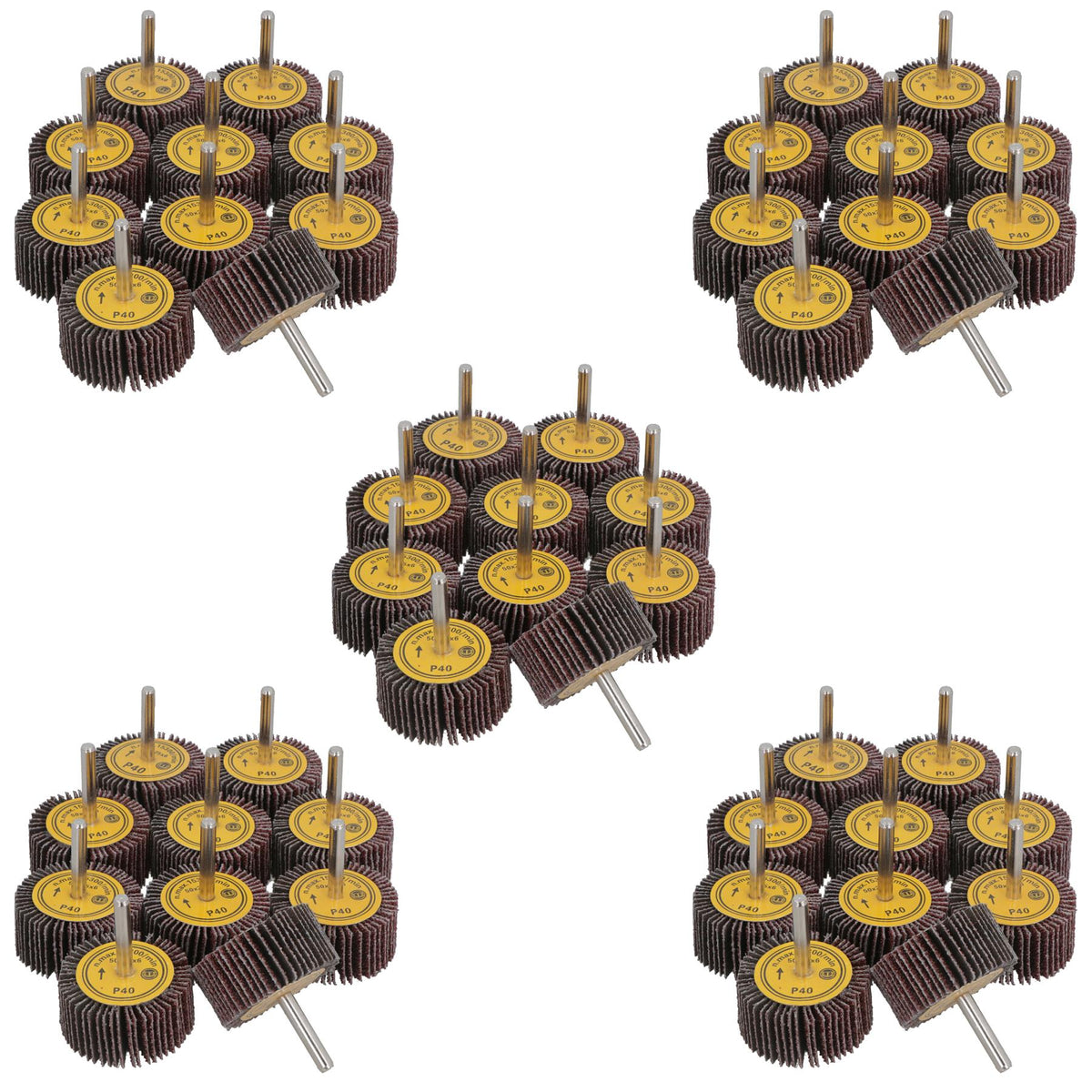 50mm 40 Grit Abrasive Flap Wheel Discs Sanding Rust Removal 6mm Shank