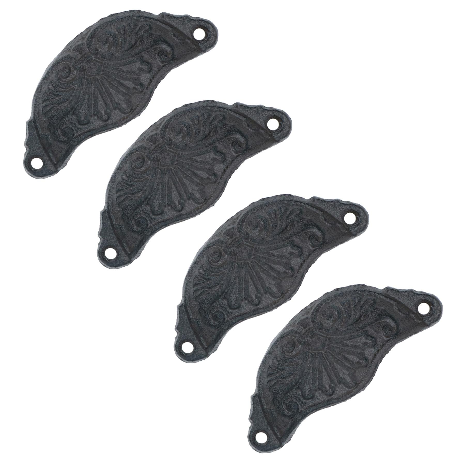 Furniture Door Pull Handle Cast Iron Cupboard Drawer Chest Shell Cup Clam