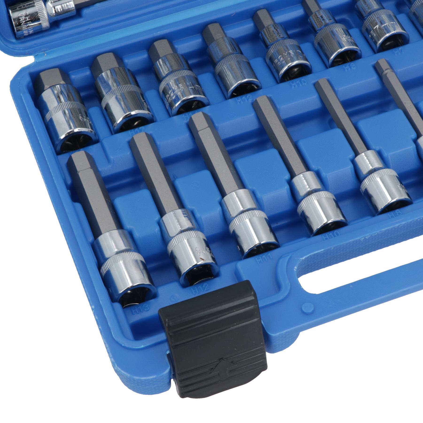 1/2" Drive Allen Hex Key Metric Sockets Shallow And Deep 5mm - 19mm 30pc