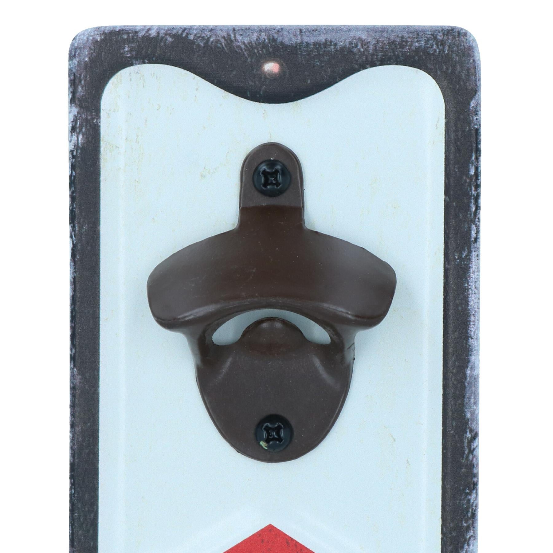 Open Up Bottle Opener Sign Gift Garage Door Shed Bar Hotel Pub Garden Yard