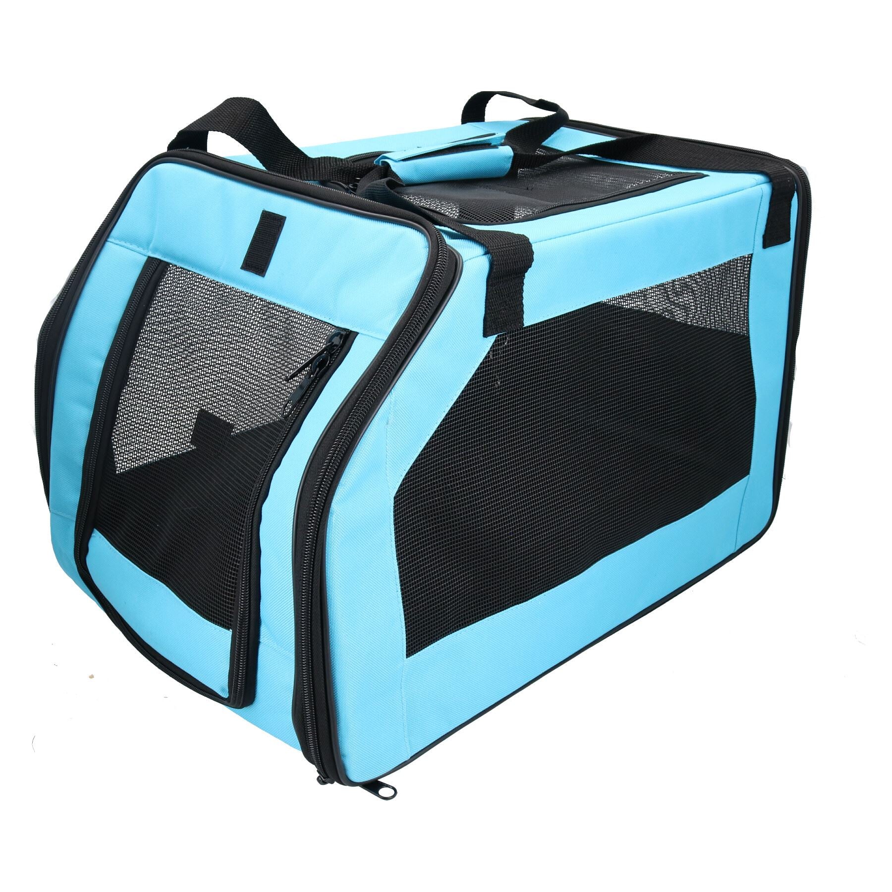 Blue Medium Dog Puppy Travel Car Seat Carrier 30.5x33x51cm For Pets Upto 25lbs