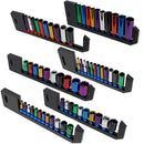 Metrische 1/4" 3/8" + 1/2" tiefe + flache farbkodierte Steckschlüsseleinsätze 4 – 24 mm, 64-teiliges Set