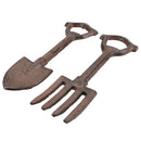 Cast Iron Rustic Fork & Spade Booze Poppers Bottle Opener Set