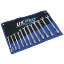 12-teiliger metrischer MM-Steckschlüssel mit flexiblem Kopf und Maulschlüssel 8 - 19 mm