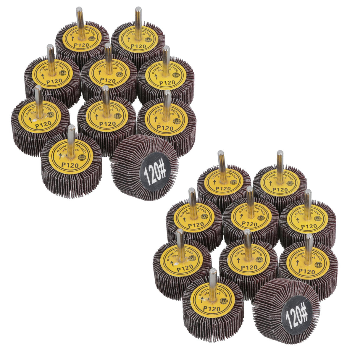 50mm 120 Grit Abrasive Flap Wheel Discs Sanding Rust Removal 6mm Shank