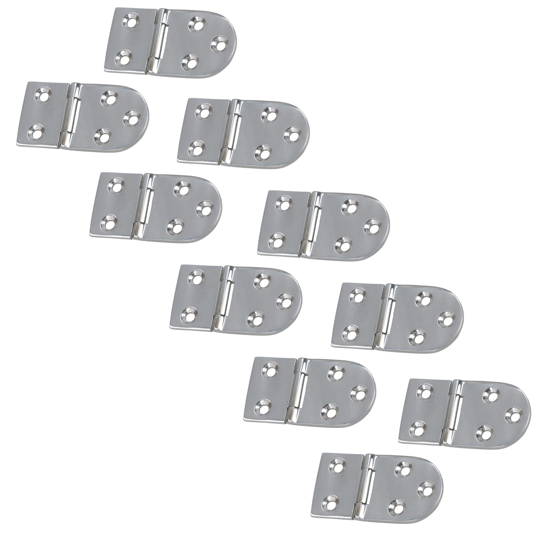 Polished Door Oval Hinge Stainless Steel 40mm x 75mm 316 Marine Cabin
