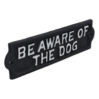 Schild mit der Aufschrift „Be Aware Of The Dog“ aus Gusseisen für Garten, Haus, Wand, Zaun, Tor, Tür