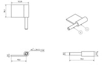 2 Pack Right Hand Steel Lift Off Leaf Hinges 50x80mm Heavy Duty Door Hinge