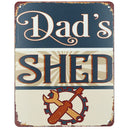 Retro Hanging 'Dad's Shed' Metal Sign Garage/Home PrePunched Holes 20x25cm