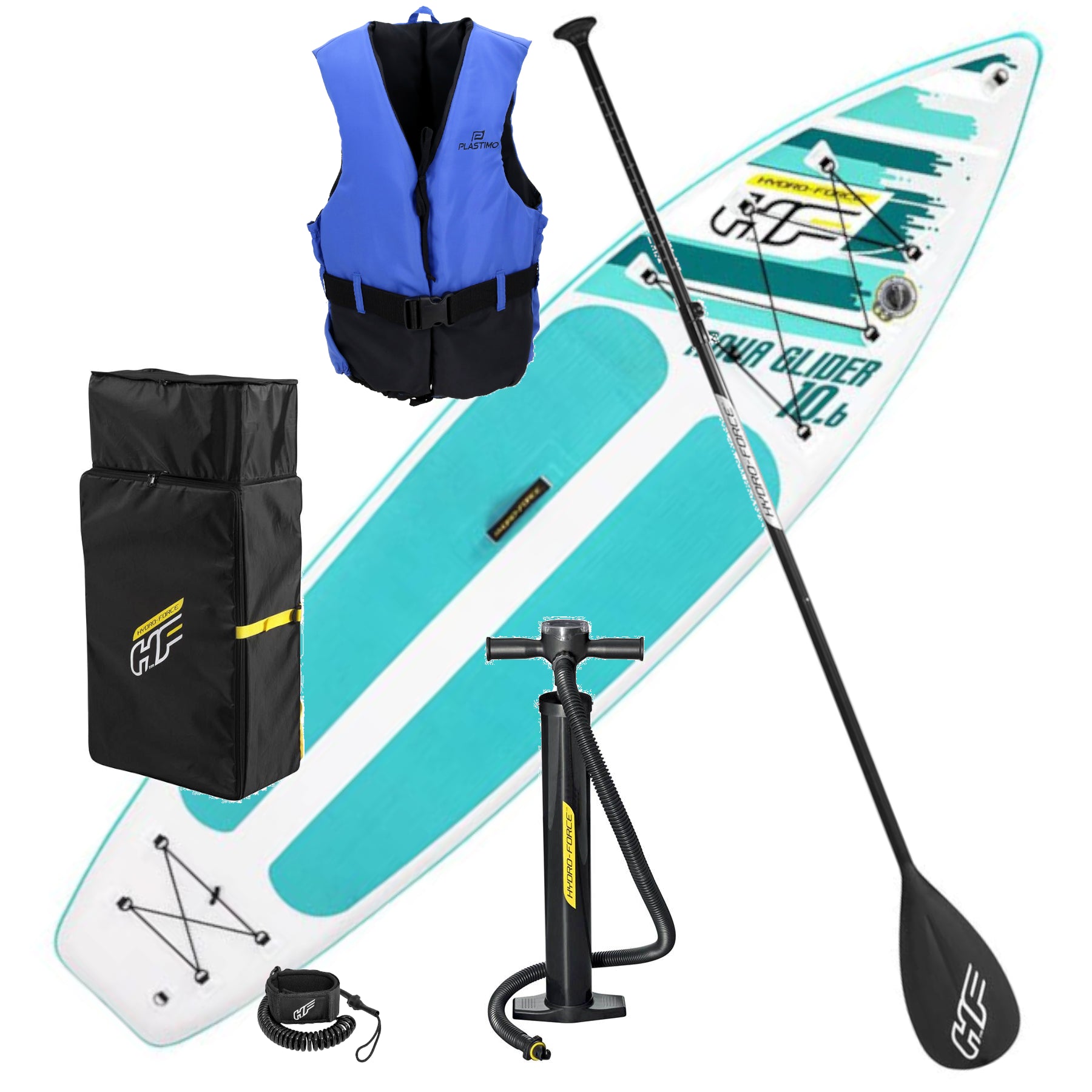 10ft 6" Stand Up Paddle Board 4.75" Hydro Force Aqua Glider SUP Set