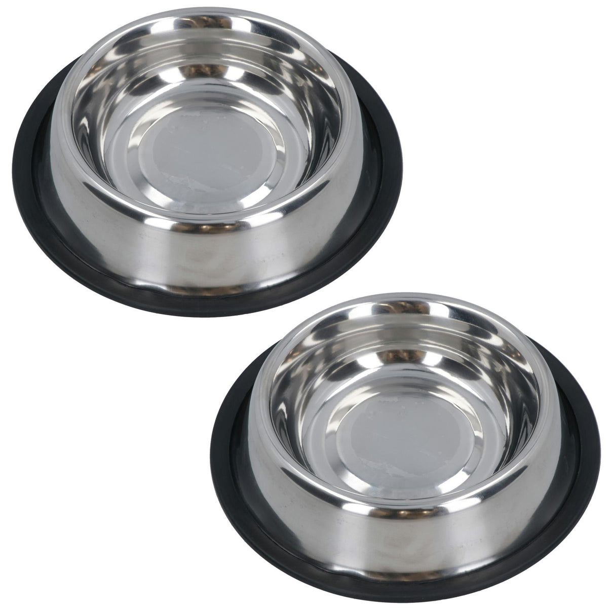 Stainless Steel Medium Non Slip Pet Bowl Dish Food Water Dogs Cats 18cm