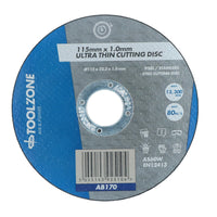 Ultra Thin Cutting Discs 115mm (4.5in) x 1.0mm for Stainless Steel Metal 50pc