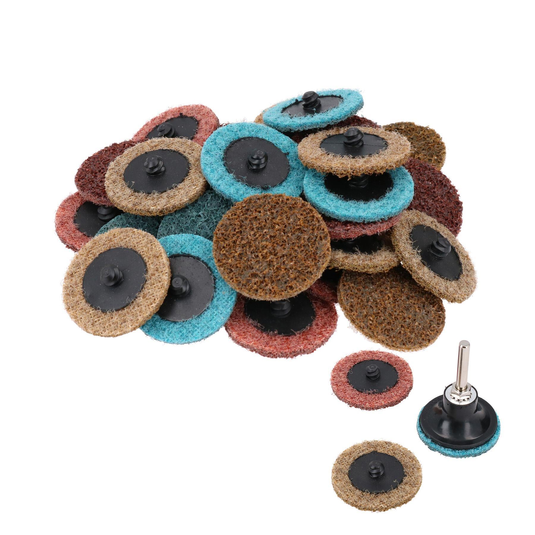 Mixed Grit Type R Roloc Conditioning Quick Change Sanding Discs + Arbor