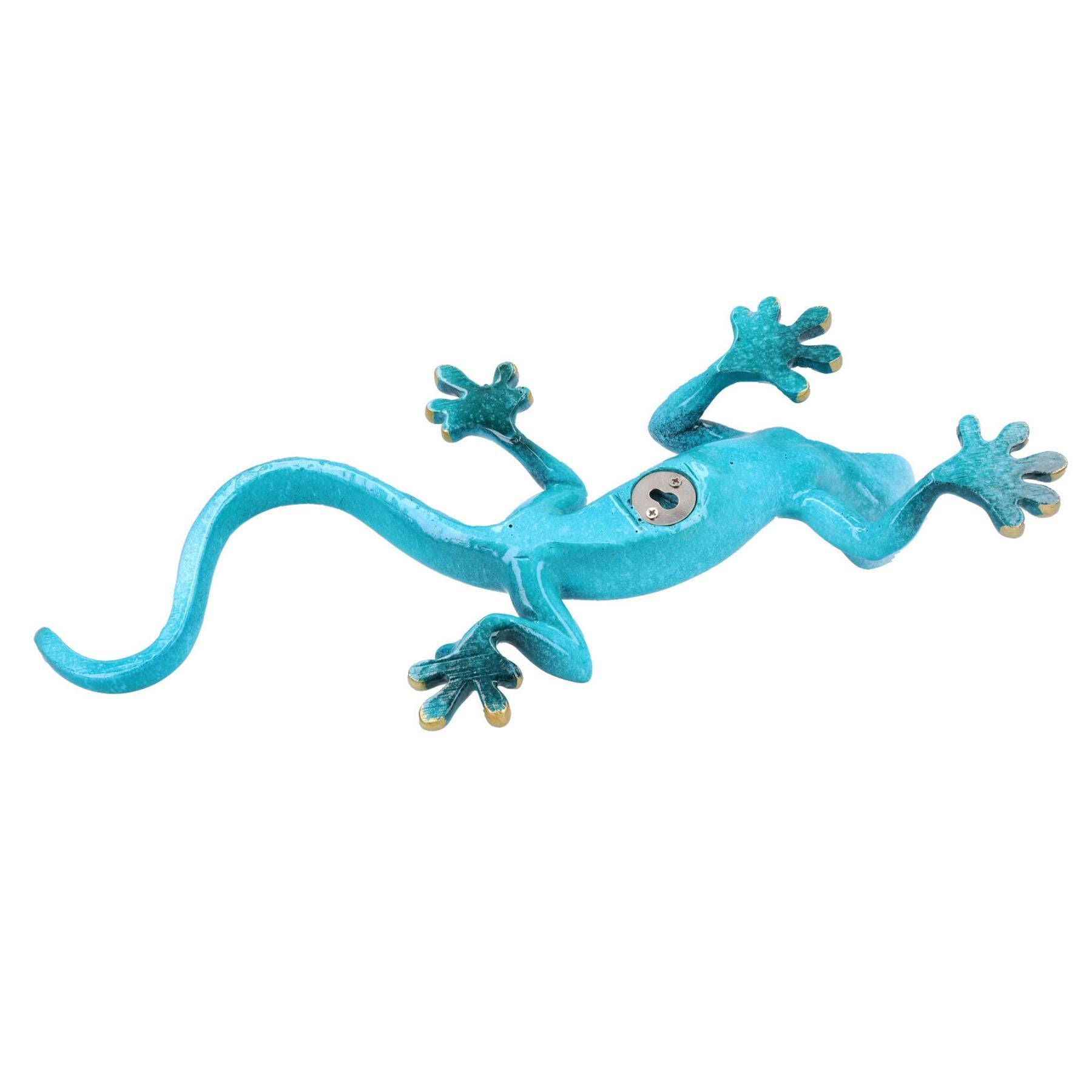 Blue Speckled Gecko Lizard Resin Wall Shed Sculpture House Statue Full Set