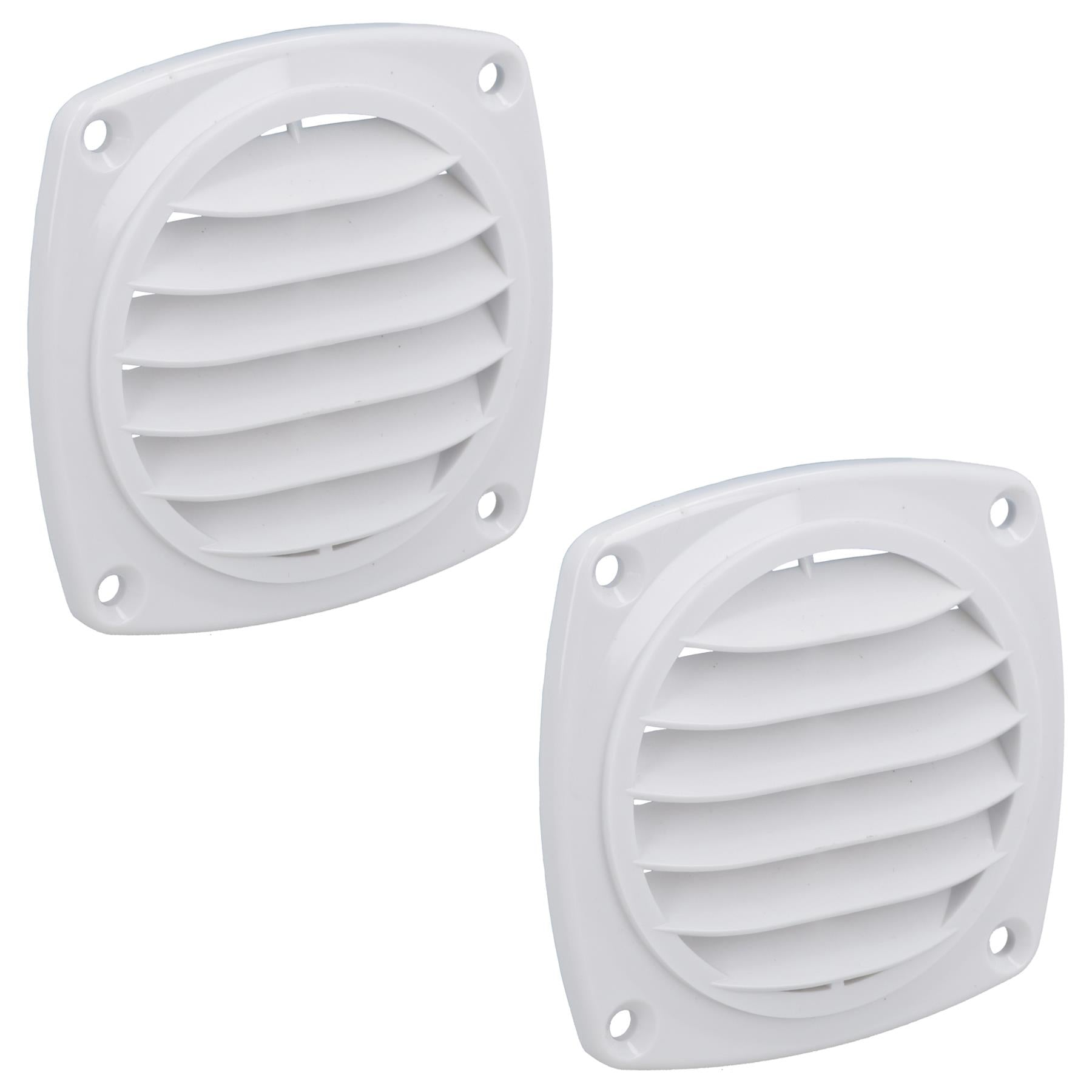 2 Stück Lamellen-Entlüftungsgitter, hochwertiges Ventilatorgitter, 82 mm, für Boote, Wohnwagen und Wohnmobile