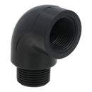 Polypropylene PP 1/2in BSP Female x Male Threaded 90° Elbow Connector