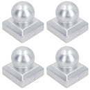 Round Metal Fence Post Caps 75mm or 100mm Protector Cover Brown or Silver
