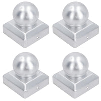 Round Metal Fence Post Caps 75mm or 100mm Protector Cover Brown or Silver