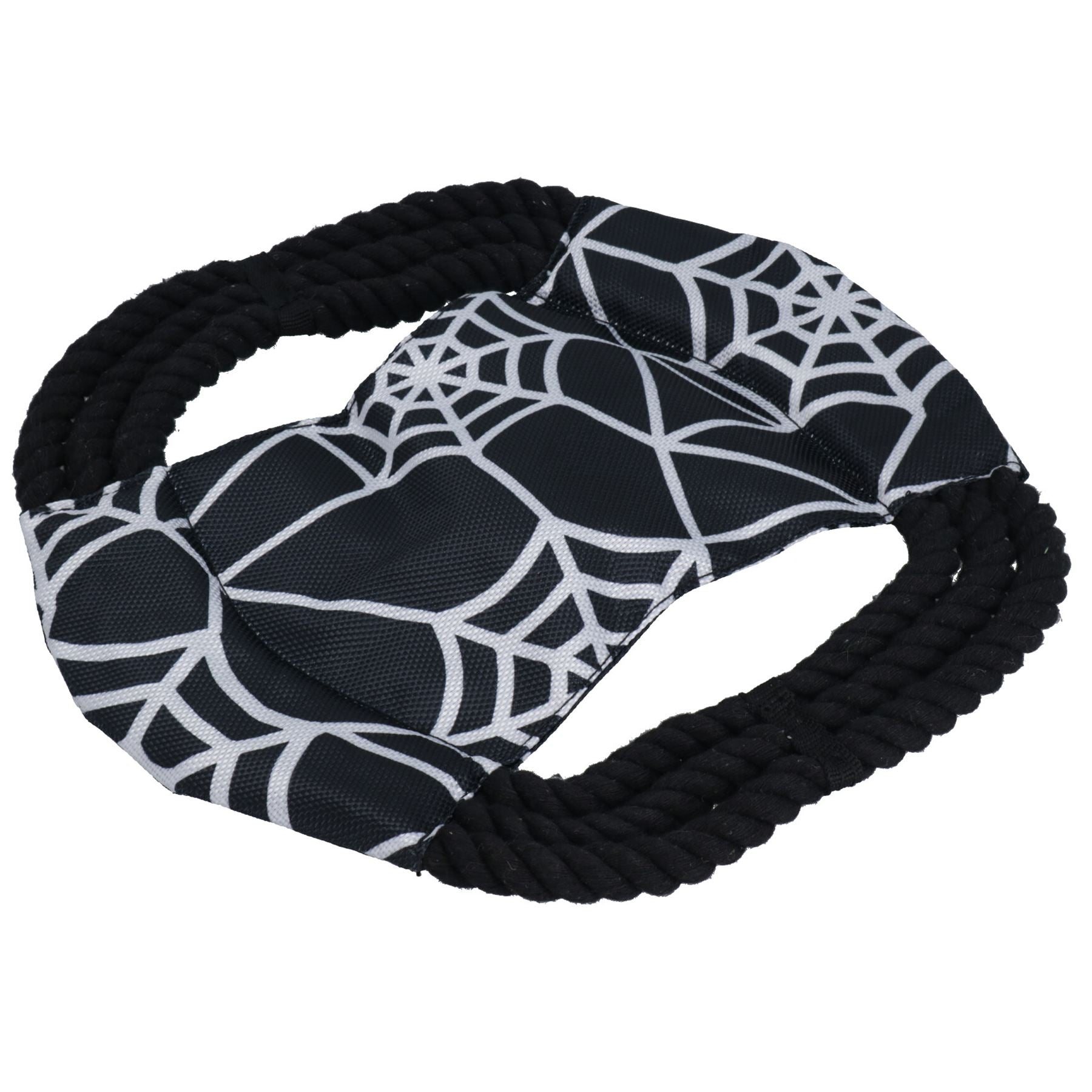 Dog Puppy Small Halloween Gift Nylon Rope Spider Web Rope Frisbee Play Toy