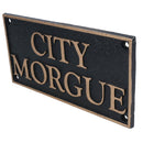 City Morgue Cast Iron Sign Plaque Door Wall House Gate Mortuary Funeral Home