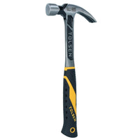 16oz One Piece Forged Claw Hammer with Fibreglass Handle Nail Screw Remover