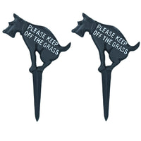 Keep Dog Off The Grass Warning Sign Plaque Stake Cast Iron Garden Yard Lawn