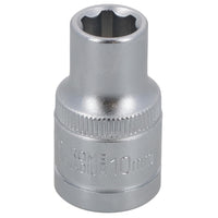 Douille hexagonale simple peu profonde à 6 pans, entraînement 1/2" 10 mm, métrique, Super Lock Bergen