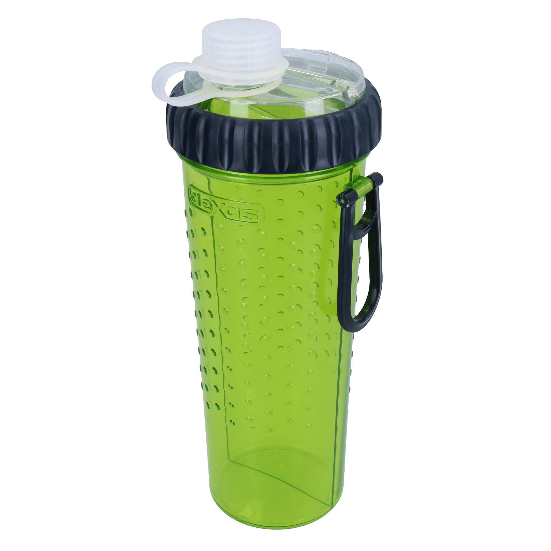 DEXAS Green 360ml Portable Snack-Duo Chambered Hydration Bottle & Cup For Dogs