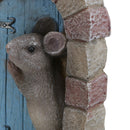 Mouse Door Figurine Statue House Decor Ornament Sculpture Resin Home